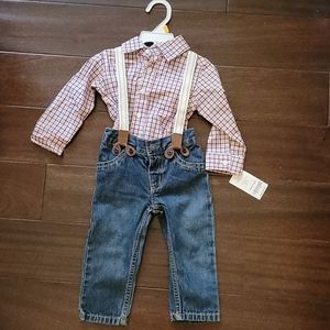 12M Button Up Suspender and Jeans